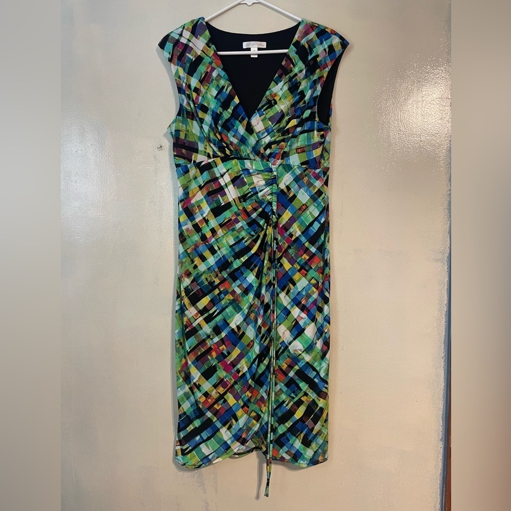 London times cap sleeve y2k artsy babydoll dress size 10 colorful phoebe